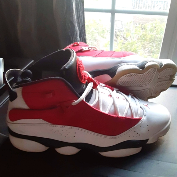 Nike Air Jordan 6 Rings White 'Carmine' 3229922 Mens Size 12 Shoes - Picture 2 of 6